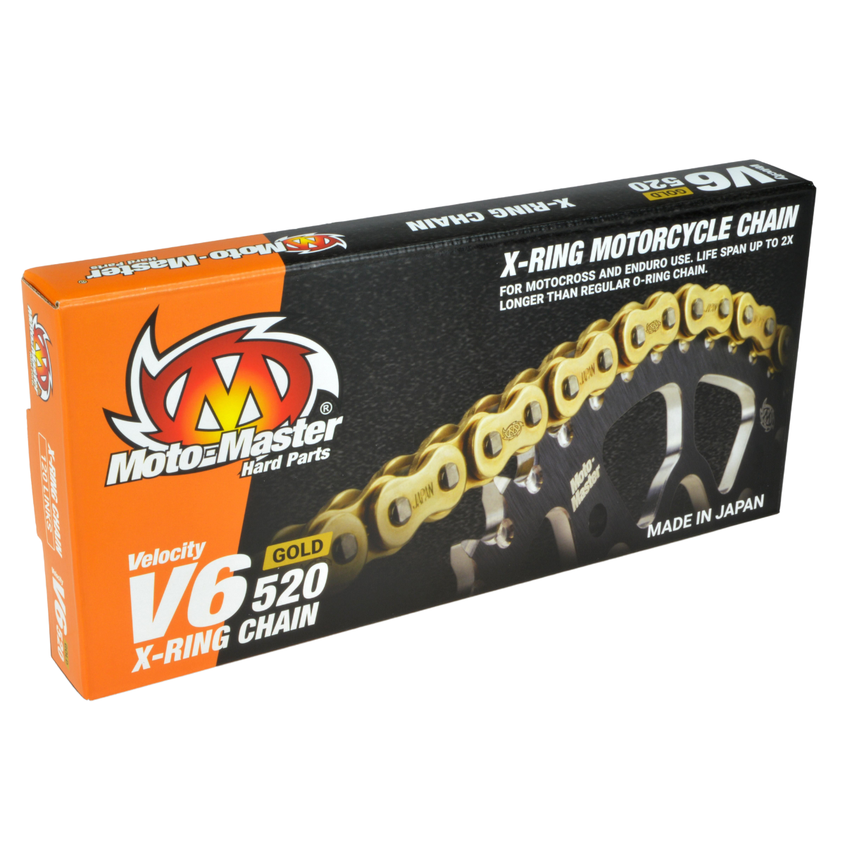 MotoMaster Chain V6-520G X-Ring – 120 Links with Clip