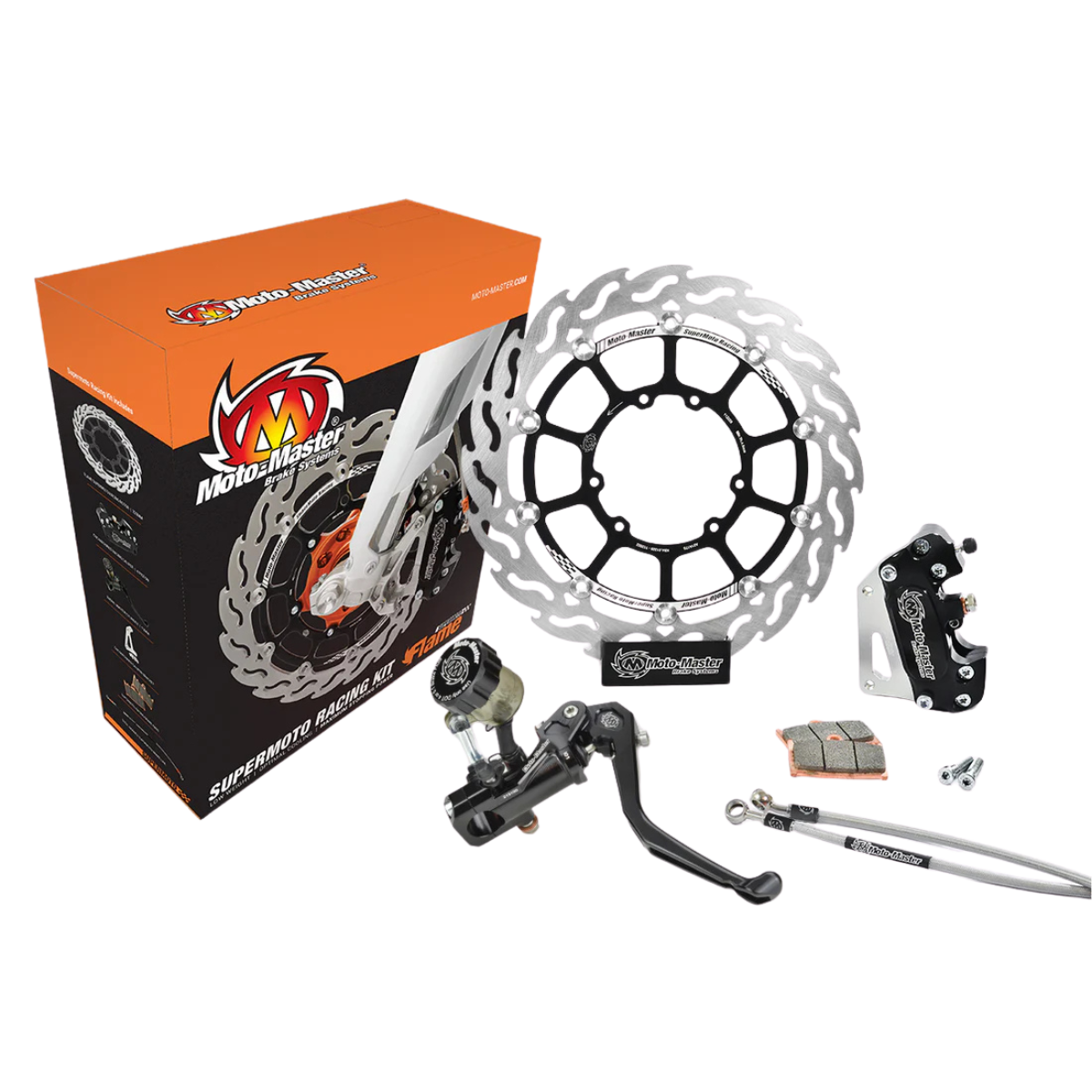 "MotoMaster Racing Kit RMC-R 320mm – Complete Supermoto remset voor KTM, Husqvarna en GasGas met remschijf, remklauw, remhendel en montagekit